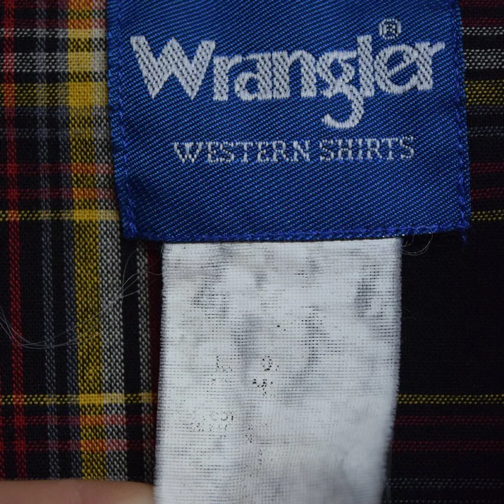 VTG Wrangler Pearl Snap Line Dancing Mens Shirts Fall Colors Rodeo Red Mustard L